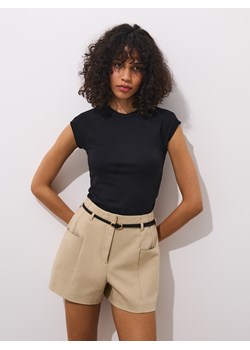 Mohito - Czarny t-shirt z bawełną i lyocellem - czarny ze sklepu Mohito w kategorii Bluzki damskie - zdjęcie 184039467