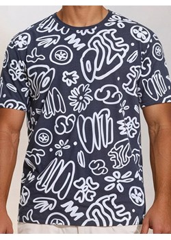 Sinsay - Koszulka z ozdobnym nadrukiem - granatowy ze sklepu Sinsay w kategorii T-shirty męskie - zdjęcie 184040498