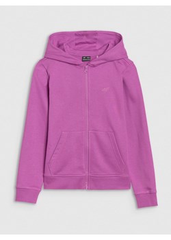 Dziewczęca bluza dresowa rozpinana z kapturem 4F 4FJWSS25TSWSF1706 - fioletowa - id: 286817 - marki 4f Junior - 184040728 Dziewczęca bluza dresowa rozpinana z kapturem 4F 4FJWSS25TSWSF1706 - fioletowa ze sklepu Sportstylestory.com w kategorii Bluzy dziewczęce - zdjęcie 184040728
