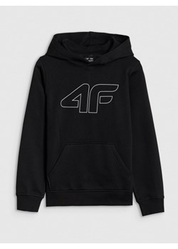 Chłopięca bluza dresowa nierozpinana bez kaptura 4F 4FJWSS25TSWSM1716 - czarna ze sklepu Sportstylestory.com w kategorii Bluzy chłopięce - zdjęcie 184040898