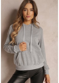 Szara Bluza z Kapturem Lemine ze sklepu renee.pl w kategorii Bluzy damskie - zdjęcie 184042456