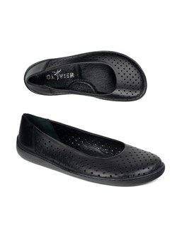 BAREFOOT Damskie CZÓŁENKA wsuwane 1771POL czarne perforowane ze sklepu butyolivier w kategorii Półbuty damskie - zdjęcie 184044327