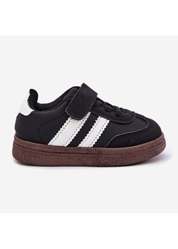 Buty Sportowe Sneakersy Dziecięce Na Rzep Czarne ze sklepu ButyModne.pl w kategorii Buty sportowe dziecięce - zdjęcie 184044429