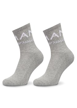 Zestaw 2 par wysokich skarpet damskich Emporio Armani Underwear 292303 4F227 00948 Szary ze sklepu eobuwie.pl w kategorii Skarpetki damskie - zdjęcie 184044689