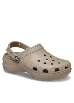 Klapki Crocs Classic Platform Clog 206750 Beżowy ze sklepu eobuwie.pl w kategorii Klapki damskie - zdjęcie 184044748
