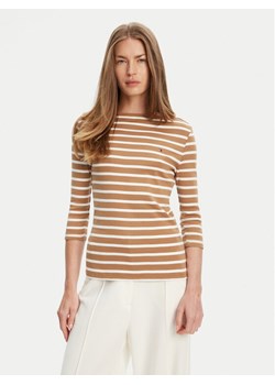 Tommy Hilfiger Bluzka New Cody WW0WW40589 Brązowy Slim Fit ze sklepu MODIVO w kategorii Bluzki damskie - zdjęcie 184045709