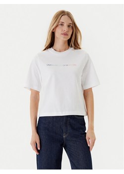 United Colors Of Benetton T-Shirt 3BL0D109D Biały Relaxed Fit ze sklepu MODIVO w kategorii Bluzki damskie - zdjęcie 184048968