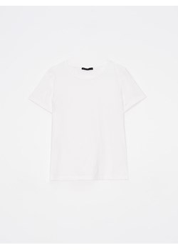 Mohito - Biały t-shirt z bawełny - biały ze sklepu Mohito w kategorii Bluzki damskie - zdjęcie 184050549