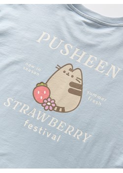 Reserved - T-shirt z nadrukiem Pusheen - jasnoniebieski ze sklepu Reserved w kategorii Bluzki dziewczęce - zdjęcie 184050716
