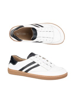Sneakersy barefoot damskie Kaia Olivier buty skórzane białe z czarnym ze sklepu butyolivier w kategorii Buty sportowe damskie - zdjęcie 184052055