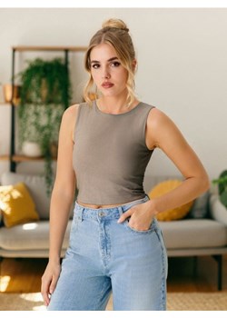 Sinsay - Crop top - beżowy ze sklepu Sinsay w kategorii Bluzki damskie - zdjęcie 184054475