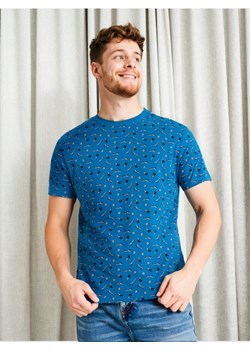 Sinsay - Koszulka z ozdobnym nadrukiem - niebieski ze sklepu Sinsay w kategorii T-shirty męskie - zdjęcie 184054488
