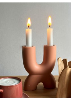 Sinsay - Świecznik ceramiczny - pomarańczowy ze sklepu Sinsay w kategorii Świeczniki - zdjęcie 184054595