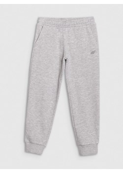 Dziewczęce spodnie dresowe joggery 4F 4FJWSS25TTROF1099 - szare ze sklepu Sportstylestory.com w kategorii Spodnie dziewczęce - zdjęcie 184054806