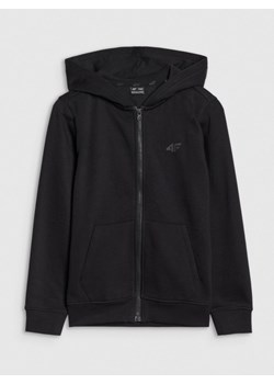 Chłopięca bluza dresowa rozpinana z kapturem 4F 4FJWSS25TSWSM1714 - czarna ze sklepu Sportstylestory.com w kategorii Bluzy chłopięce - zdjęcie 184054819