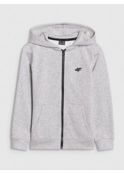 Chłopięca bluza dresowa rozpinana z kapturem 4F 4FJWSS25TSWSM1714 - szara ze sklepu Sportstylestory.com w kategorii Bluzy chłopięce - zdjęcie 184054848