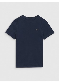 Chłopięcy t-shirt basic 4F 4FJWSS25TTSHM2178 - granatowy ze sklepu Sportstylestory.com w kategorii T-shirty chłopięce - zdjęcie 184054897
