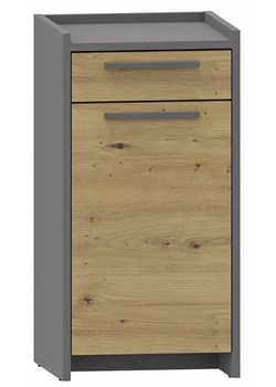 Nowoczesna komoda z szufladą oraz półką dąb artisan + antracyt W3-B67 ze sklepu Edinos.pl w kategorii Komody - zdjęcie 184055796