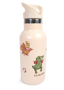 Filibabba Bidon &quot;Dino Beach&quot; w kolorze kremowym - 350 ml ze sklepu Limango Polska w kategorii Bidony i butelki - zdjęcie 184056666