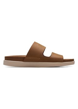 Clarks Skórzane klapki &quot;Sunder Coast&quot; w kolorze jasnobrązowym ze sklepu Limango Polska w kategorii Klapki męskie - zdjęcie 184057229
