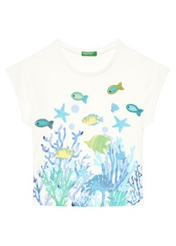 United Colors Of Benetton T-Shirt 3I1XG10JH Écru Regular Fit ze sklepu MODIVO w kategorii Bluzki dziewczęce - zdjęcie 184057998