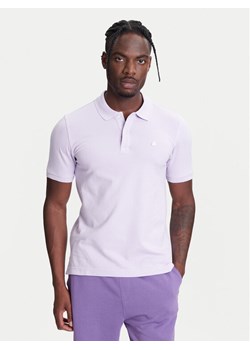 United Colors Of Benetton Polo 3WG9U301Z Fioletowy Slim Fit ze sklepu MODIVO w kategorii T-shirty męskie - zdjęcie 184058058