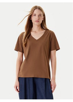 United Colors Of Benetton T-Shirt 3BVXD400H Brązowy Relaxed Fit ze sklepu MODIVO w kategorii Bluzki damskie - zdjęcie 184058159