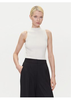 HUGO Bluzka Sarepilk 50542597 Écru Slim Fit ze sklepu MODIVO w kategorii Bluzki damskie - zdjęcie 184058187