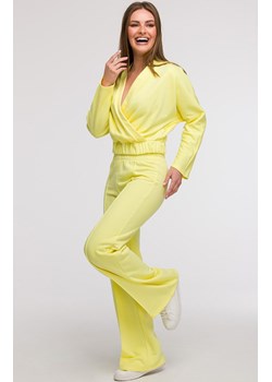 Bluza damska z kopertowym dekoltem cytrynowa B292, Kolor cytrynowy, Rozmiar L, BeWear ze sklepu Primodo w kategorii Bluzy damskie - zdjęcie 184061476