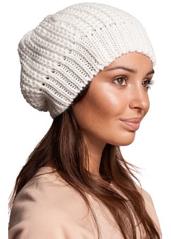BK060 beret luźny, Kolor ecru, Rozmiar uniwersalny, BE Knit ze sklepu Primodo w kategorii Czapki zimowe damskie - zdjęcie 184061565