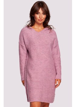 Sukienka swetrowa pudrowy róż BK089, Kolor róż pudrowy, Rozmiar L/XL, BeWear ze sklepu Primodo w kategorii Sukienki - zdjęcie 184061615