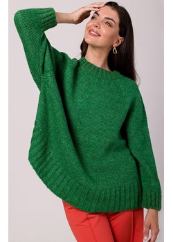Sweter damski zielony BK105, Kolor zielony, Rozmiar uniwersalny, BeWear ze sklepu Primodo w kategorii Swetry damskie - zdjęcie 184061696