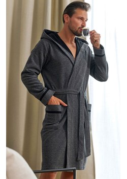Doctor Nap męski szlafrok z kapturem SMS.7141, Kolor szary, Rozmiar M, Doctor Nap ze sklepu Primodo w kategorii Szlafroki męskie - zdjęcie 184064399