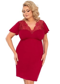 Elegancka koszula nocna plus size w kolorze bordowym Doris, Kolor bordowy, Rozmiar 5XL, Donna ze sklepu Primodo w kategorii Koszule nocne - zdjęcie 184064839