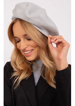 Beret damski jasnoszary AT-CZ-231305.91P, Kolor jasnoszary, Rozmiar uniwersalny, WOOL FASHION ITALIA ze sklepu Primodo w kategorii Czapki zimowe damskie - zdjęcie 184068296