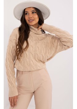Beżowy golf damski AT-SW-23445.00, Kolor beżowy, Rozmiar uniwersalny, WOOL FASHION ITALIA ze sklepu Primodo w kategorii Swetry damskie - zdjęcie 184068337