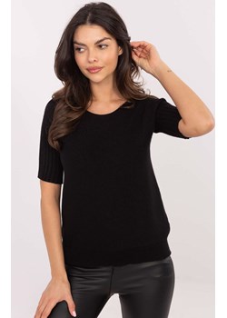 Czarny sweter z krótkim rękawem DHJ-SW-9316.02P, Kolor czarny, Rozmiar uniwersalny, ITALY MODA ze sklepu Primodo w kategorii Bluzki damskie - zdjęcie 184068936