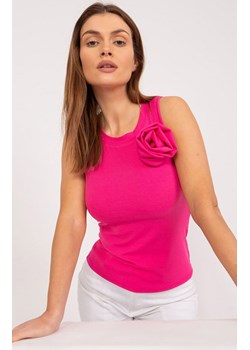 Top z ozdobnym kwiatkiem fuksja DHJ-TP-17733.22X, Kolor fuksja, Rozmiar uniwersalny, ITALY MODA ze sklepu Primodo w kategorii Bluzki damskie - zdjęcie 184068958