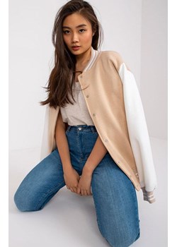 Bluza bejsbolówka beżowa EM-BL-722.44P, Kolor beżowy, Rozmiar S/M, EX MODA ze sklepu Primodo w kategorii Bluzy damskie - zdjęcie 184068967