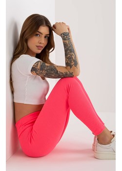 Różowe legginsy prążkowane EM-LG-725.11, Kolor różowy, Rozmiar uniwersalny, EX MODA ze sklepu Primodo w kategorii Spodnie damskie - zdjęcie 184069097