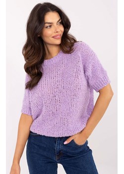 Sweter damski fioletowy oversize z dodatkiem alpaki MI-SW-2701.23, Kolor jasny fiolet, Rozmiar uniwersalny, ITALY MODA ze sklepu Primodo w kategorii Swetry damskie - zdjęcie 184069136