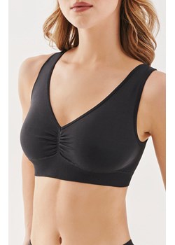 Bezszwowy top damski z marszczeniem czarny Shape 1204, Kolor czarny, Rozmiar S/M, Gabriella ze sklepu Primodo w kategorii Biustonosze - zdjęcie 184070377