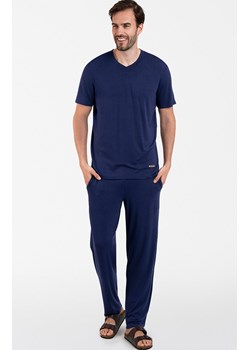 Granatowa piżama męska na krótki rękaw i z długimi spodniami Akord, Kolor granatowy, Rozmiar S, Italian Fashion ze sklepu Primodo w kategorii Piżamy męskie - zdjęcie 184072967