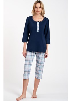 Piżama damska granatowa z rękawem i nogawką 3/4 Allison, Kolor granatowy, Rozmiar S, Italian Fashion ze sklepu Primodo w kategorii Piżamy damskie - zdjęcie 184073009