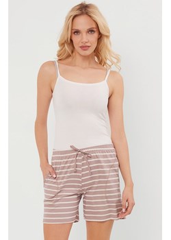 Spodenki damskie krótkie cappuccino w paski Betty, Kolor cappuccino, Rozmiar S, Italian Fashion ze sklepu Primodo w kategorii Piżamy damskie - zdjęcie 184073249
