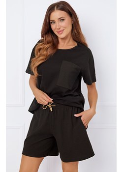 Czarny komplet damski z krótkim rękawem i spodenkami Bono, Kolor czarny, Rozmiar S, Italian Fashion ze sklepu Primodo w kategorii Piżamy damskie - zdjęcie 184073316