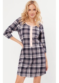 Bawełniana koszula nocna damska z 3/4 rękawem Dona, Kolor granatowo-beżowy, Rozmiar S, Italian Fashion ze sklepu Primodo w kategorii Koszule nocne - zdjęcie 184073566