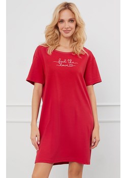 Bawełniana koszula nocna damska krótki rękaw Evora, Kolor czerwony, Rozmiar S, Italian Fashion ze sklepu Primodo w kategorii Koszule nocne - zdjęcie 184073695