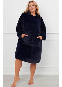 Miękka ciepła polarowa kocobluza granatowa Forio, Kolor granatowy, Rozmiar one size, Italian Fashion ze sklepu Primodo w kategorii Szlafroki damskie - zdjęcie 184073875