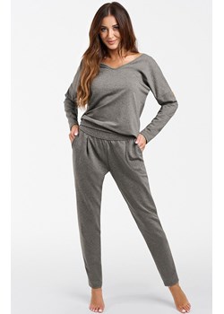 Komplet dresowy z długim rękawem i długimi spodniami szary Karina, Kolor ciemny szary, Rozmiar 2XL, Italian Fashion ze sklepu Primodo w kategorii Piżamy damskie - zdjęcie 184074235